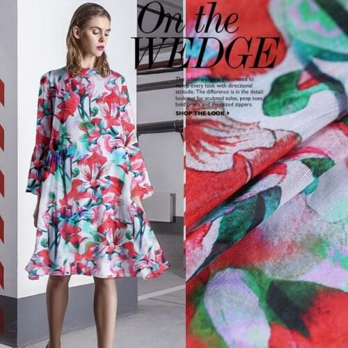 140cm digital printed silk linen fabric dress cheongsam chinese silk fabric natural linen fabric wholesale linen cloth