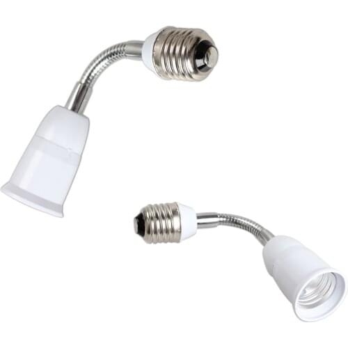 2pcs E27 to E27 Light Lamp Flexible Extension Adapter Converter Screw Socket