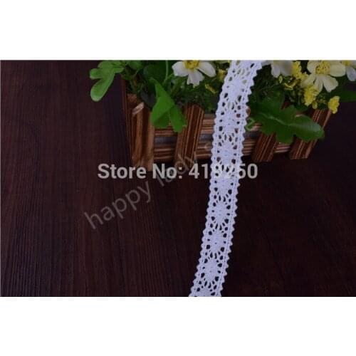 200Yard white color Cotton Lace Crochet Ribbon lace wholesale width 21mm .Lace Trim Edging Wedding