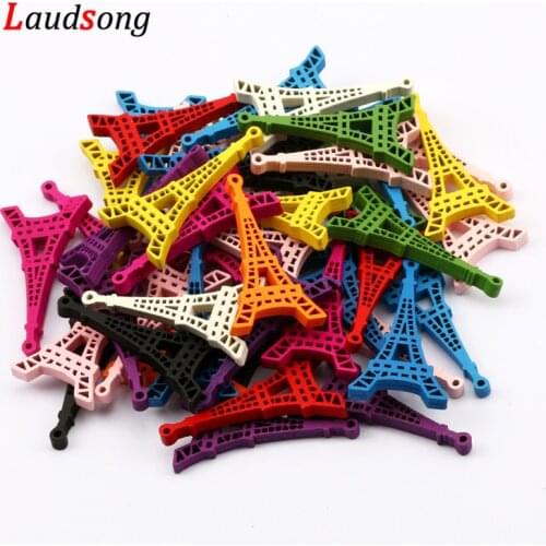 25pcs Natural Wood Charms Mixed Eiffel Tower Charms Pendant For Jewelry Making Charm DIY Earring Necklace Bracelet 44mm