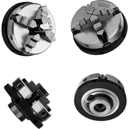 4 Jaw Lathe Chuck 63mm Safety Mini Lathe Chucks K02-63 4-jaw Self Centering Chuck+ Chuck connecting rod