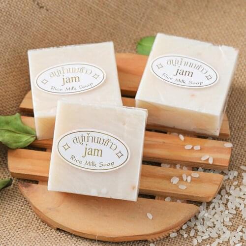 10pcs Thailand Rice Soap 65g Original Thailand Handmade Soap Rice Milk Soap whitening soap goat milk soap Handmade soap for f