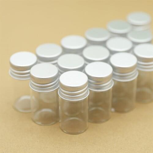50 Pieces 22*40mm 8ml Small Glass Bottles Silver Screw Cap storage bottles mini jar Glass Jars Vials Tiny Containers