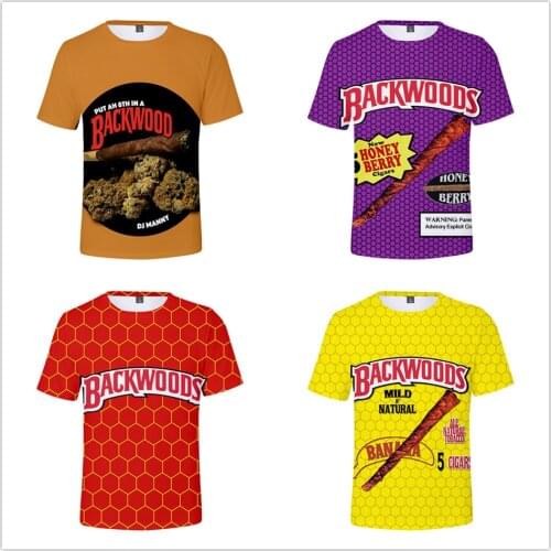 Backwoods 3d Printed T Shirt Honey Berry Blunts T-Shirt Fashion Hip Hop Tee Shirt Short-Sleeve Funny Men Graphic Oversize Tshirt