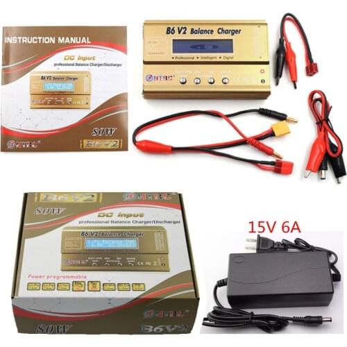 HTRC Battery Lipro Balance Charger iMAX B6 V2 charger Imax b6 Power Supply Lipro Digital Balance Charger+15v 6A Power Adapter