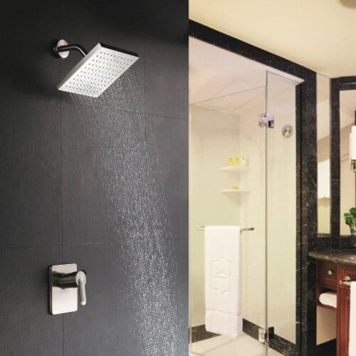 Free shipping Concealed Brushed Nickel Rain Shower Head System Square