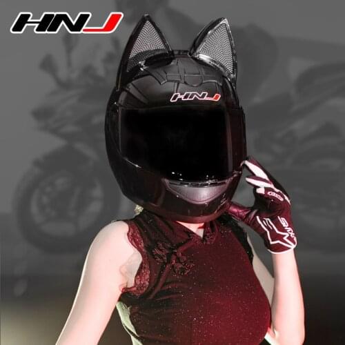 Cascos Moto Motorcycle Helmet Cute Ear Girl Motorcross Lovely Helmet Summer Pink Bow Women Men Motorbike Helmet Capacete HNJ 933