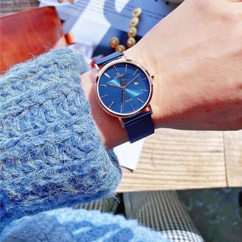 NAVIFORCE Quartz Watches Stainless-Steel Waterproof Top-Brand Women Fashion Watch Simple Men Blue Wrist Watch Relogio Feminino