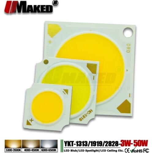 5pcs COB Chip 10 12 15 18 20 24 30 40 50W 1313 1919 2828 Integrated SMD diode 17x34mil Light Bead for LED Bulb Ceiling spotlight