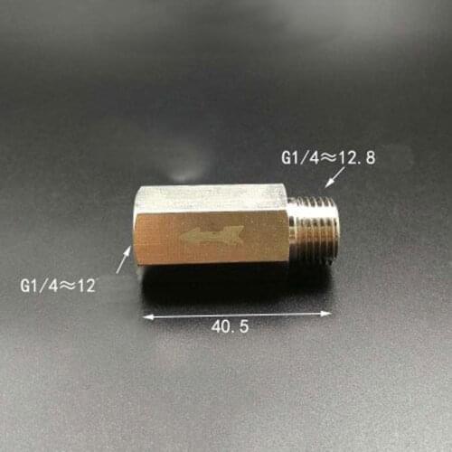 DN8 1/4" BSP Female to Male Nickel Plated Brass Check Valve One Way Non-Return Water Gas Oil Hex Rud Min 2 Bar Pneumatic