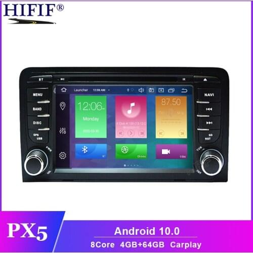 DSP 2 Din Auto Radio Android 10 For Audi A3 8P/A3 8P1 3-door Hatchback/S3 8P/RS3 Sportback Car Multimedia Video Player GPS DVR
