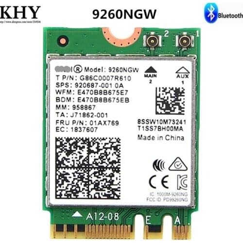 Dual Band Wireless 9260NGW 1.73Gbps For ThinkPad X1 Carbon 6th,X1 Yoga 3rd,Yoga 11e 5th,A485 A285 E490 E495 E590 T495 T495S