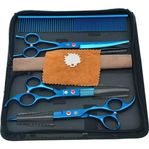 7" Japan Steel Purple Dragon Dog Grooming Scissors Animal Straight Scissor Thinning Shears Up Curve Tesoura Pets Clipper LZS0357