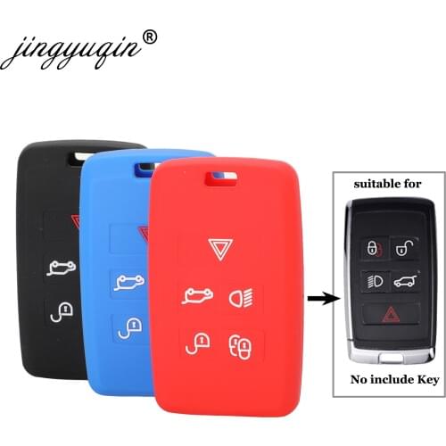 Jingyuqin 30pcs New Silicone Car Key Case For Land Rover Discovers 4 5 Range Rover Evoque Freelander 2 Velar for Jaguar E-Pace