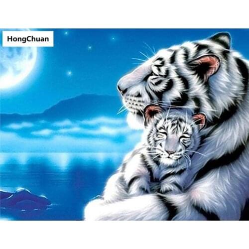 Little Tiger 5D DIY Square/Round Diamond Painting Mosaic Mural Cross EmbroideryHandicraft Home Decoration ChristmasGift New Year