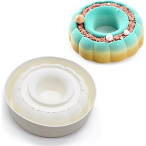 Circle Flower Silicone Fondant Cake Mold Cupcake Cake Chocolate Molds Sugarcraft Baking Pan Pastry Bakeware Cake Decorating Mold