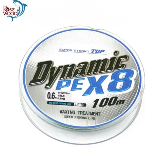 RoseWood 100m 8 Strands Braided Line Multifilament Fishing Lines For Carp Fishing Tackle Saltwater PE Line 12LB-139LB