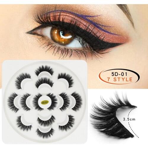 MAANGE 3/7Pairs Soft Fluffy 3D Mink False Eyelashes Dramatic Long Wispies Lash Extension Natural Beauty Handmade Eye Makeup