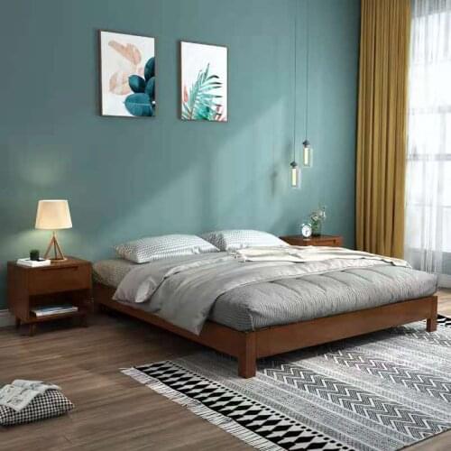 Tatami mat solid wood bed without head of a bed Japanese type bed 1.8m hardboard low bed Northern Europe contracted rental room