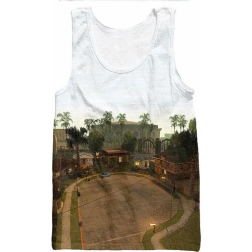 Cartoon Tank Tops San Andreas Game 3d Print Grand Theft Auto Grove Street Summer Vest Jersey Tee Shirt Sleeveless Undershirt