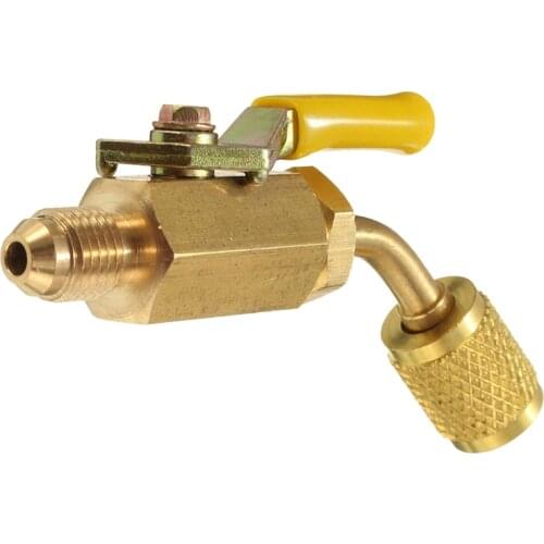 R410a R134a Brass Shut Valve For A/C Charging Hoses HVAC 1/4inch AC Refrigerant