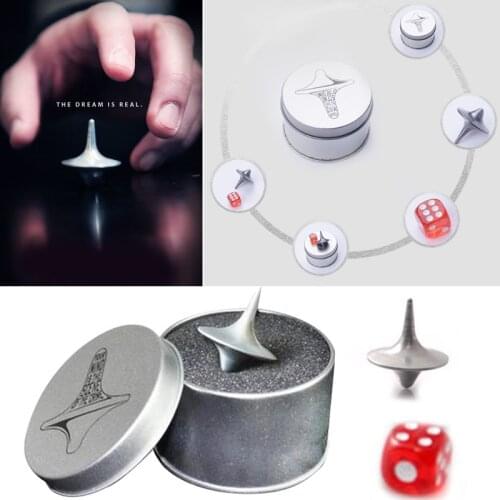 Mini kid Classic Gyro Zinc Alloy Silver Spinning Top From Inception Totem Movie Children Toy Beyblade Retail Metal Box fingertip