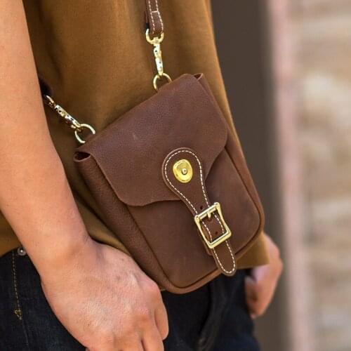 Multifunction Design Small Crossbody Bags For Men 2021 Crazy Horse Leather Belt Waist Pack Bag Summer Mini Phone Pouch Bag Purse