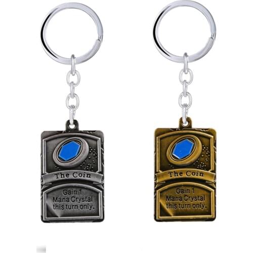 Fashion Jewelry Hearthstone Keychains Heroes Lucky Coin Card Keyring Pendant Chaveiro Car Key Chain Game Key Holder For Men