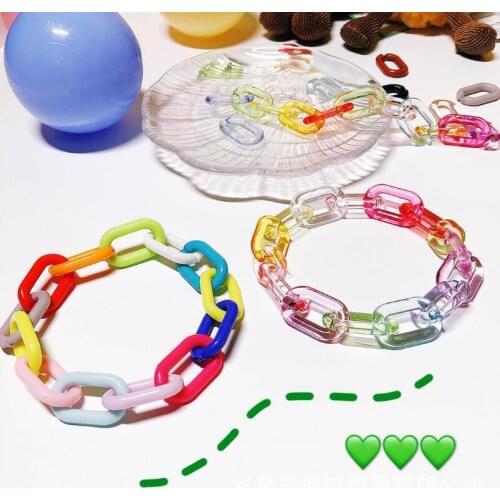 Cartoon Acrylic Rainbow Candy Bear Ins Colored Gummy Candy Women Bear Bounce Di Hip Hop Jelly Color Bracelet Girl Bracelet Gift