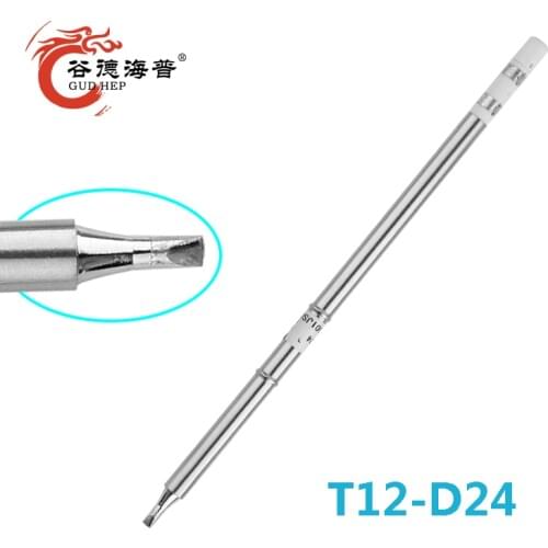 Gudhep T12-D24 Soldering Tip Chisel Type T15 Tips Double-Sided Cut For Accta 401 Hakko Soldering Stations