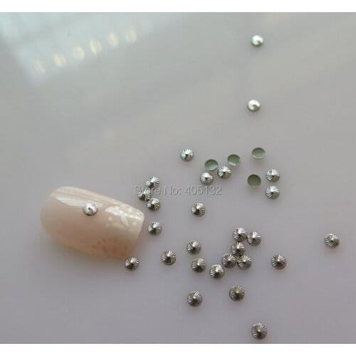 NS-08 3D 200pcs/bag High Quality 3MM Silver Metal Stud Metal Nail Art Decoration
