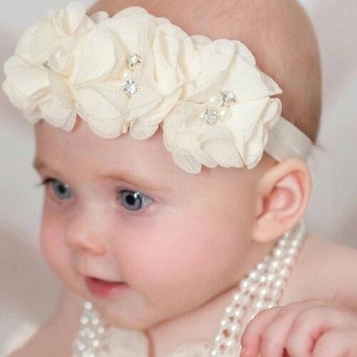 Newborn Baby Girls Elastic Headband Chiffon Flower Photography Headband Infant Baby Girls Head Wrap Hair Accessories Comfortable