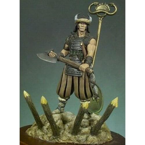 1/32 54mm ancient fantasy warrior stand with base Resin figure Model kits Miniature gk Unassembly Unpainted