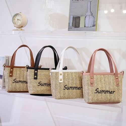 Handmade Half-Round Rattan Woven Straw Bag Summer Women Messenger Crossbody Bags Girls Small Beach Handbag