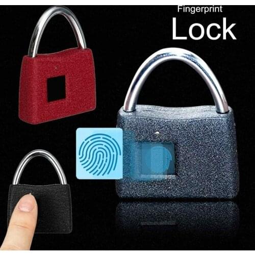 Portable Smart Fingerprint Keyless Door Lock USB Rechargeable Padlock 1Pcs Quick Unlock Zinc Alloy Metal Self Developing Chip