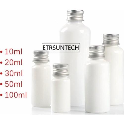 10/20/30/50/100ml White PET Bottle With aluminum cap,Refillable Plastic sample Bottles,Empty Cosmetic Containers F2001