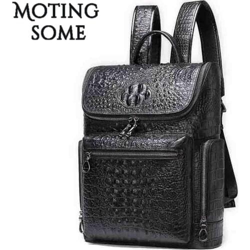 Crocodile Genuine Leather Backpack Alligator Pattern Luxury Natural Leather Backpack Luxury School Bag for Student Mochila 2021