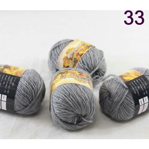 New Sale 4 SkeinsX50g Womens Knit Scarves Shawls Rainbows 100% Wool Chunky Yarn 833 Mom gray