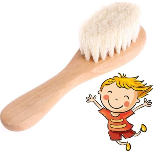 10/5/1pcs Wooden Handle goat hair Brush Baby Hairbrush Newborn Hair Brush Infant Comb Head Massager For Baby