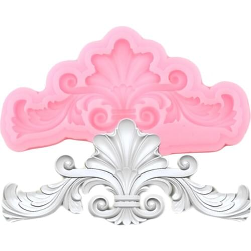 Relief Cake Border Silicone Molds Scroll Leaves Fondant Mould Wedding Cake Decorating Tools Candy Clay Chocolate Gumpaste Moulds