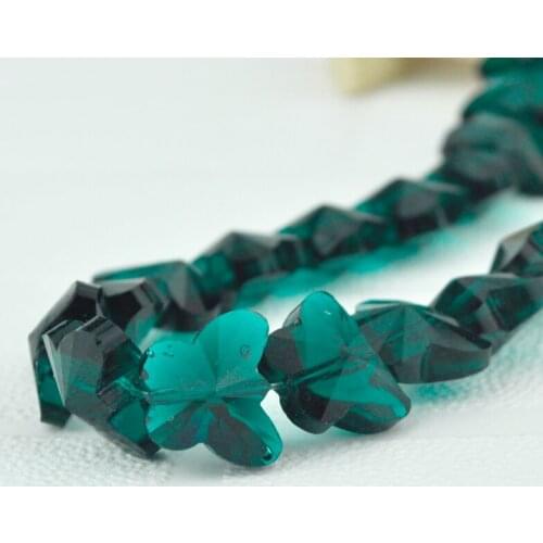 500Pcs/lot 14mm faceted glass crystal spacer beads Butterfly Shape DIY Beads for jewelry making Green Color free shiping