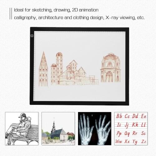 A3 LED Light Box Tracer ScaleUSB PoweredLight Pad Board 3 Level AdjustablBrightness Drawing Sketching Animation X-ray