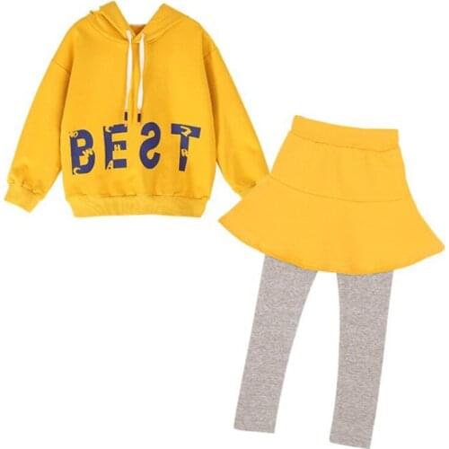 Spring Girls Clothes suit Korean Printing Long Sleeve T-shirt+Pants Kids Girls Sport Suit Children 3-12 Y Teen Girls Tracksuit