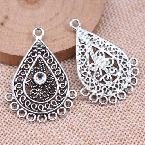 WYSIWYG 4pcs 42x31mm Antique Gold Color Drop Earring Connector For Jewelry Making DIY Jewelry Findings