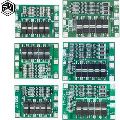 3S/4S 40A 60A Li-ion Lithium Battery Charger Protection Board 18650 BMS For Drill Motor 11.1V 12.6V/14.8V 16.8V Enhance/Balance