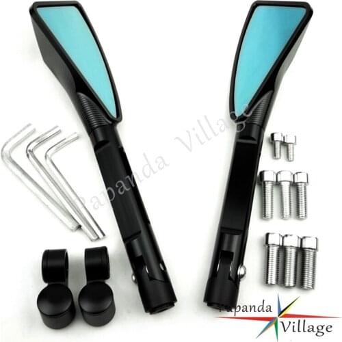 Papanda Motorbike CNC Aluminum Black Rearview Mirror Side Mirror for Honda CB1000R CB1300 Suzuki GSF1250 GSF600 Yamaha FZ1 FZ6