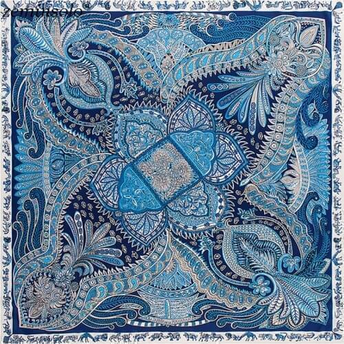 100% Twill Silk Scarf Women 130*130cm Luxury Brand Square Scarves Shawls Female Neckerchief Large Bandana Silk Foulard Hijab