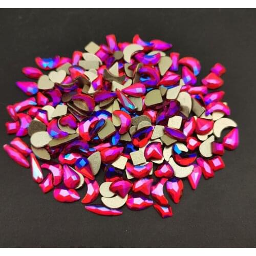 100pcs/bag Red AB Nail Art Rhinestones Glass Crystal Stone Rhinestones For Nails Art