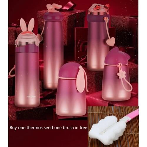 300-400ml Stainless Steel Termos Mug Rabbit Cartoon Portable Thermoscup Gift Thermos Bottle Insulated Cup Women Vacuum Flasks