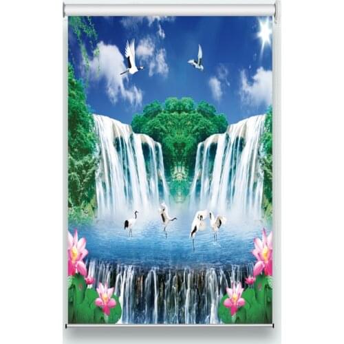 3D Photo roller blinds waterfall roller blinds for room window customized size 2019
